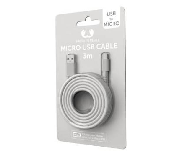 Fresh N Rebel Kabel USB-microUSB Fresh'N'Rebel 3m  Ice Grey # - 1460931 - zdjęcie 3